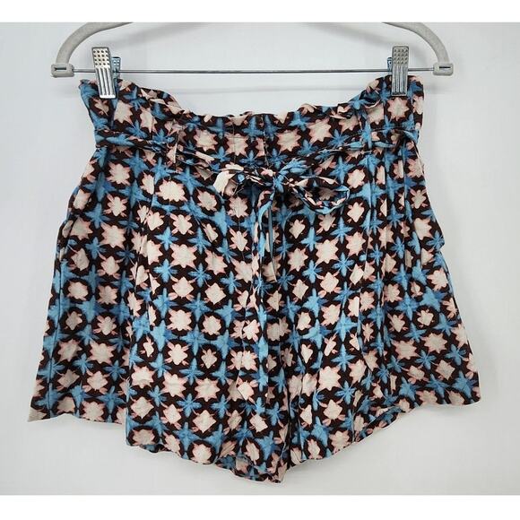 New NWOT Loft Paper Bag Pull On Shorts Sun Washed Floral Linen Blend Size Small - Picture 4 of 10
